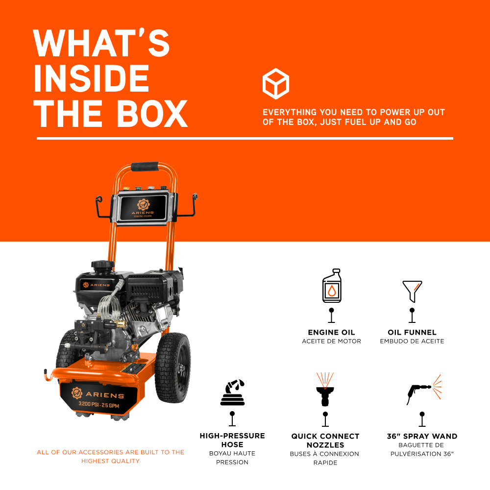 Ariens 3200PSI 2.5GPM Cold Water Gas Pressure Washer - A327AX