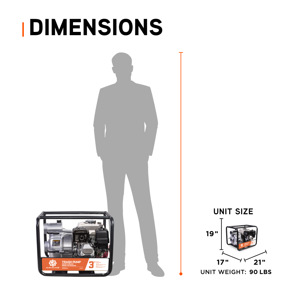Ariens 3" 36PSI 264GPM Trash Pump - A3065HR