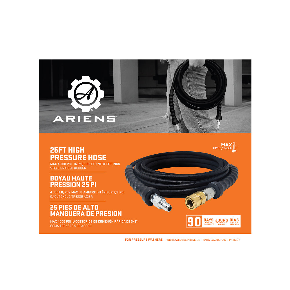 Ariens 1/4" x 25' Pressure Washer Hose - A85.225.228