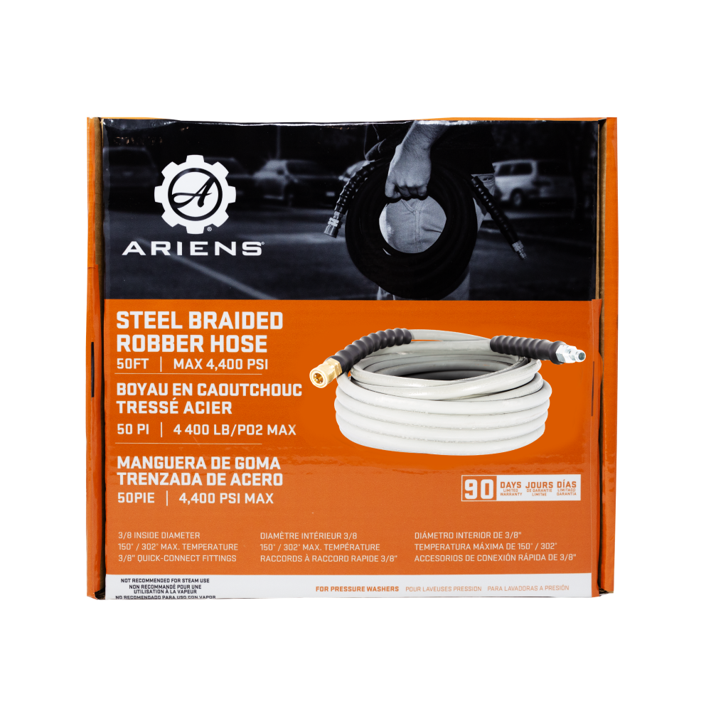 Ariens 3/8" 50' Pressure Washer Grey Hose - A85.238.155