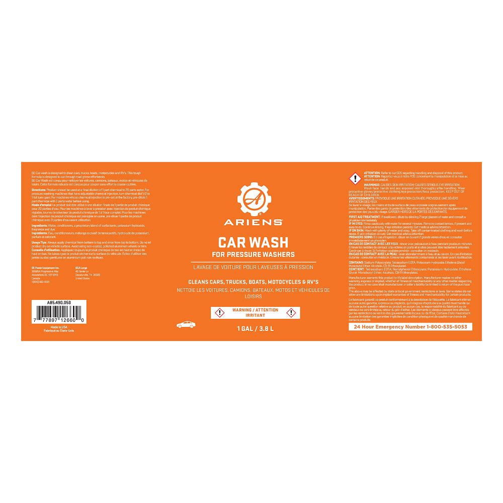 Ariens Car Wash Pressure Washing Detergent - A85.490.050