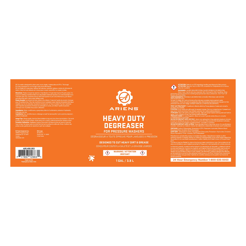 Ariens Heavy Duty Pressure Washing Detergent - A85.490.053