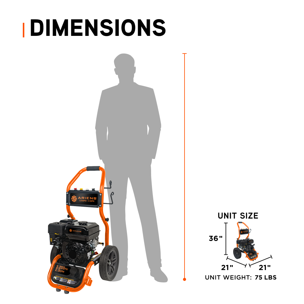 Ariens 3200PSI 2.5GPM Pressure Washer - AE327AX - 122F