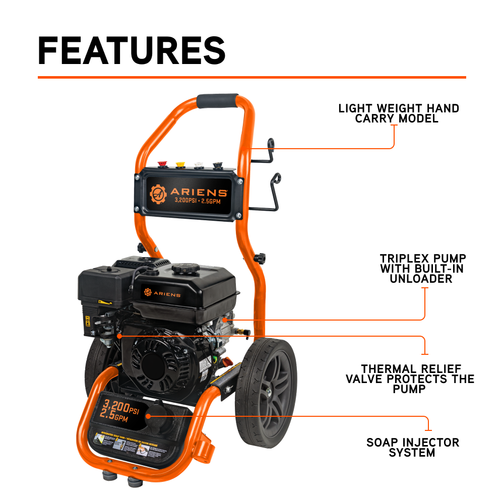 Ariens 3200PSI 2.5GPM Pressure Washer - AE327AX - 122F